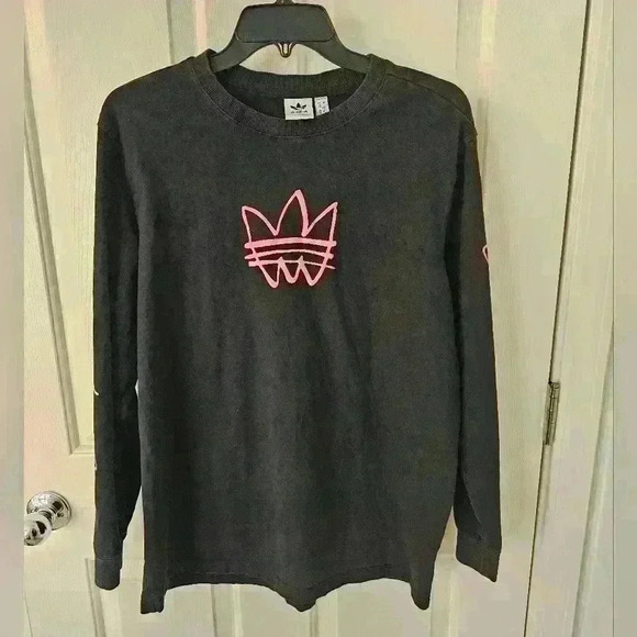 ADIDAS ORIGINALS WOMENS ALWAYS OG TREFOIL LONG SLEEVE SHIRT Size L - Picture 1 of 6
